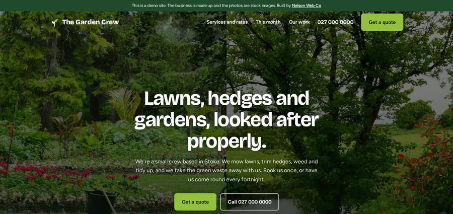 The Garden Crew gardening website