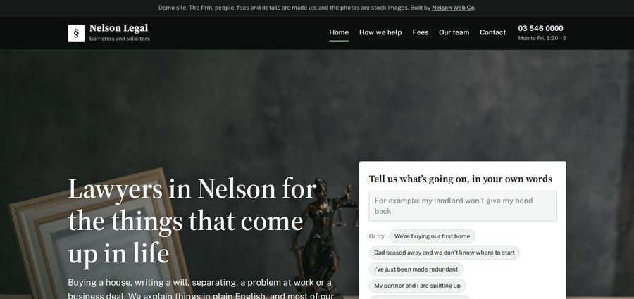 Nelson Legal law firm website
