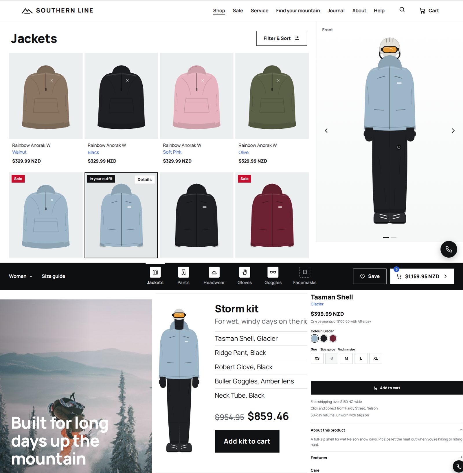 Southern Line website, online store demo